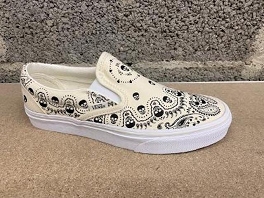 11351 CLASSIC SLIP ON BANDANA:White-Black