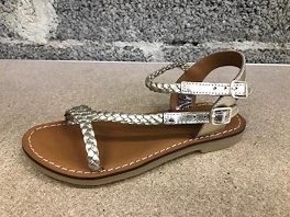 MADRID H LAZAR BI STRIPES TRESSE METAL:Platine