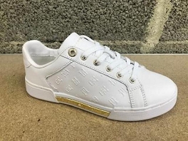  EMBOSSED MONOGRAM SNEAKER<br>White-Gold