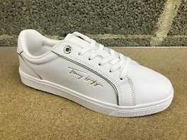  SIGNATURE PIPING SNEAKER<br>White-Gold