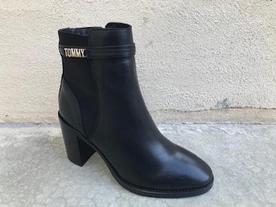 Tommy hilfiger bottines block branding high heel boot 