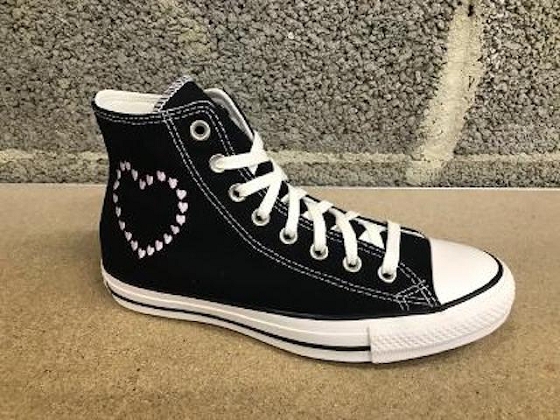 Converse haut lacet ctas embroidered hearts 